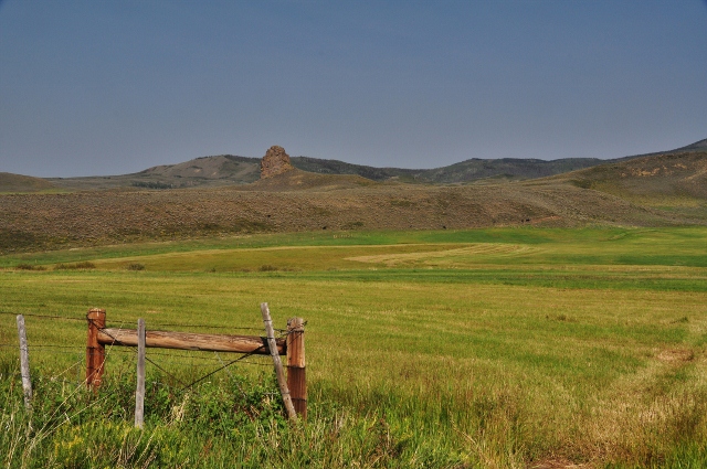 Fine meadows and a large outcropping of rock